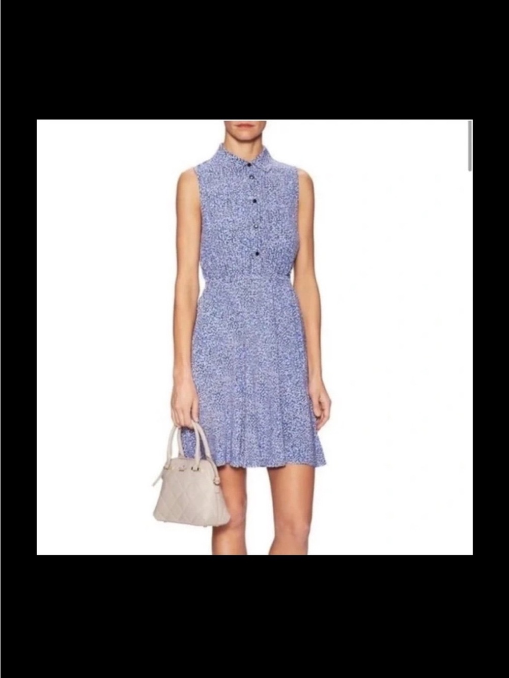 kate spade Sleeveless Blue Floral Button-Front Mini Dress